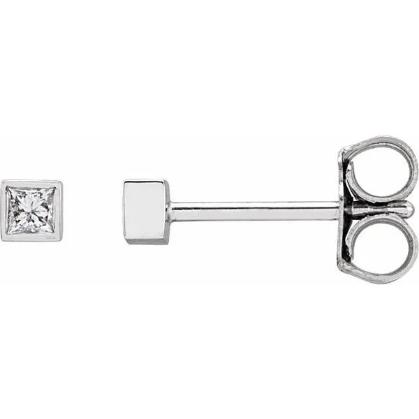 Square Bezel-Set Stud Earrings Hopman Jewelers Elkhart, IN