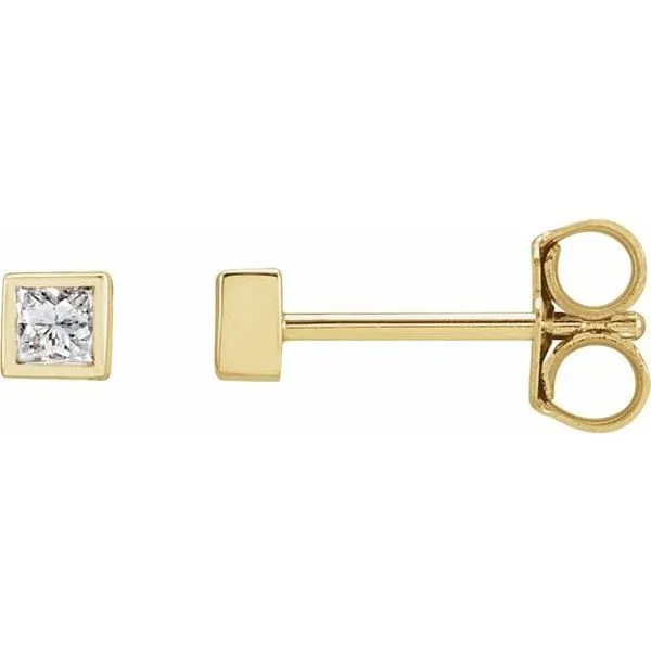 Square Bezel-Set Stud Earrings Hopman Jewelers Elkhart, IN
