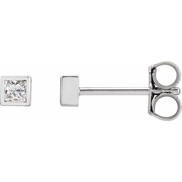 Square Bezel-Set Stud Earrings Hopman Jewelers Elkhart, IN