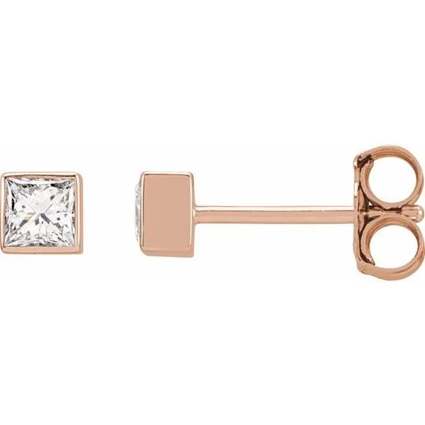 Square Bezel-Set Stud Earrings J. Meredith Jewelers Delafield, WI