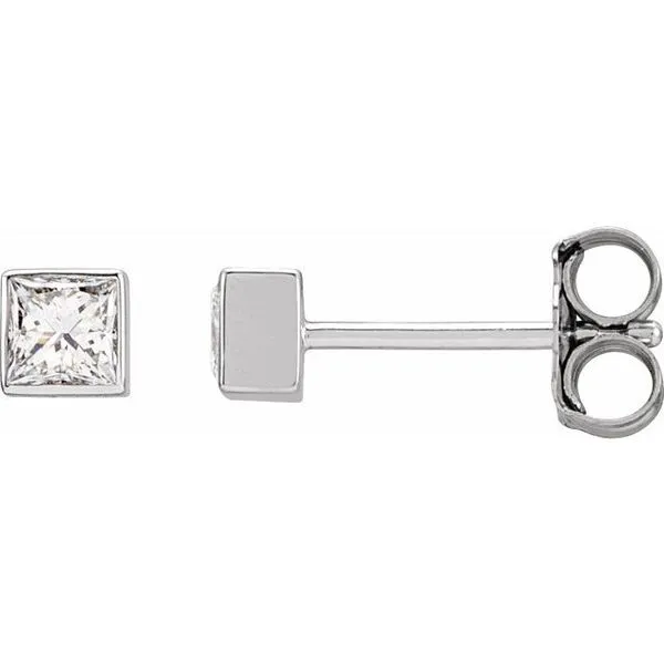 Square Bezel-Set Stud Earrings Hopman Jewelers Elkhart, IN