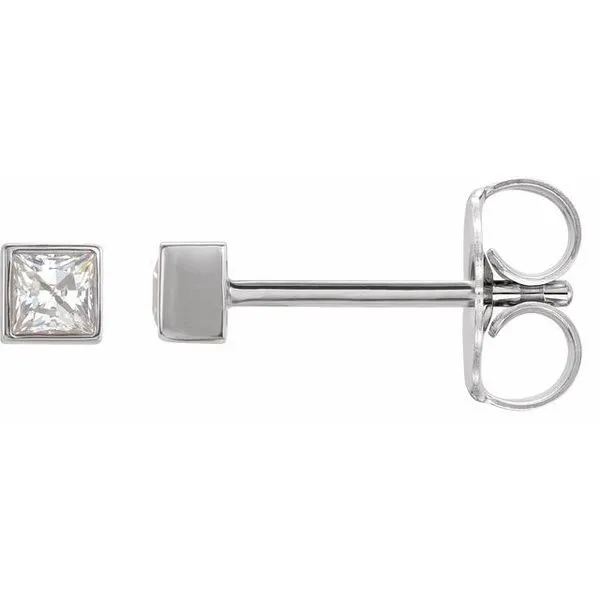 Square Bezel-Set Stud Earrings Leslie E. Sandler Fine Jewelry and Gemstones rockville , MD
