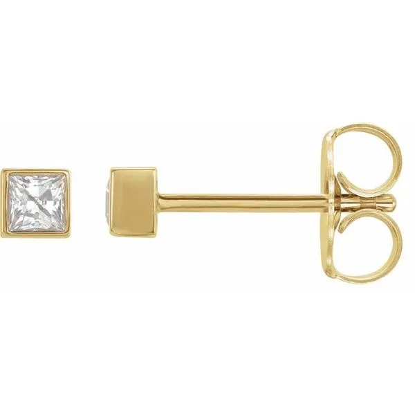 Square Bezel-Set Stud Earrings James & Williams Jewelers Berwyn, IL