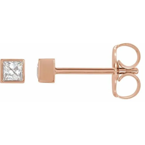 Square Bezel-Set Stud Earrings James & Williams Jewelers Berwyn, IL