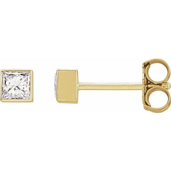 Square Bezel-Set Stud Earrings Hopman Jewelers Elkhart, IN