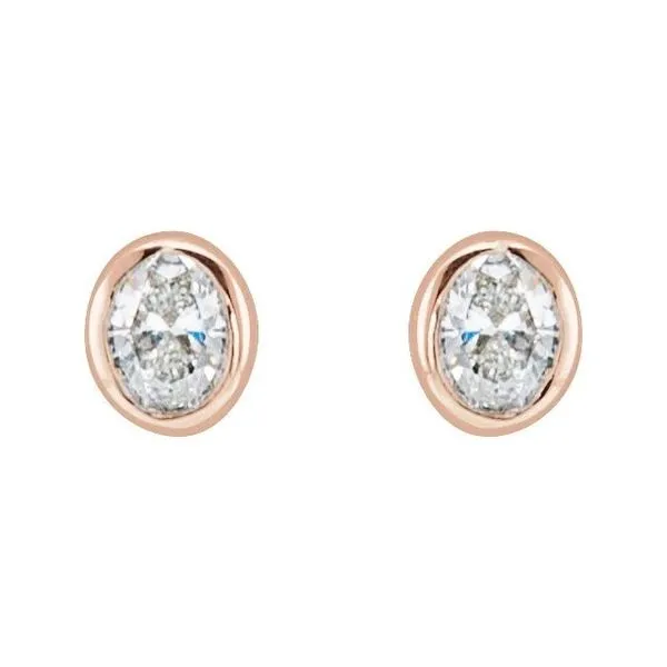 Oval Bezel-Set Stud Earrings Image 2 Cherry Street Jewelers Tulsa, OK