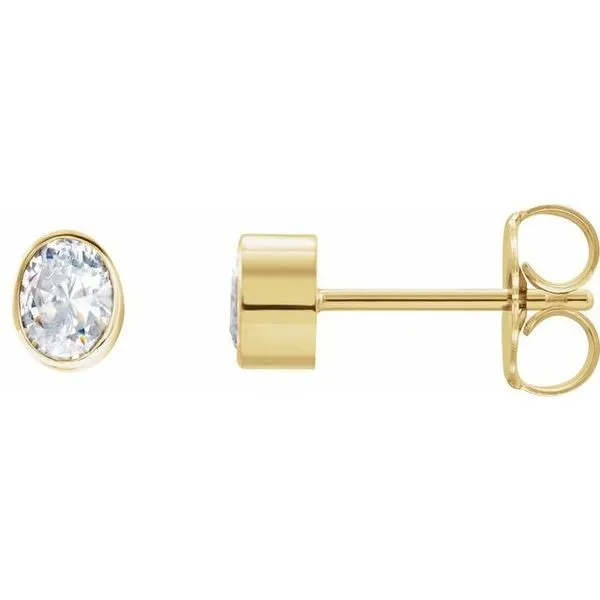 Oval Bezel-Set Stud Earrings Rick's Jewelers California, MD