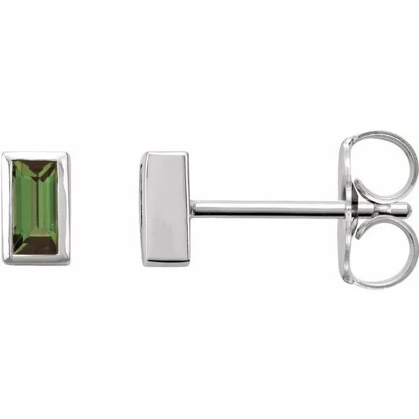 Straight Baguette Bezel-Set Stud Earrings Diny's Jewelers Middleton, WI
