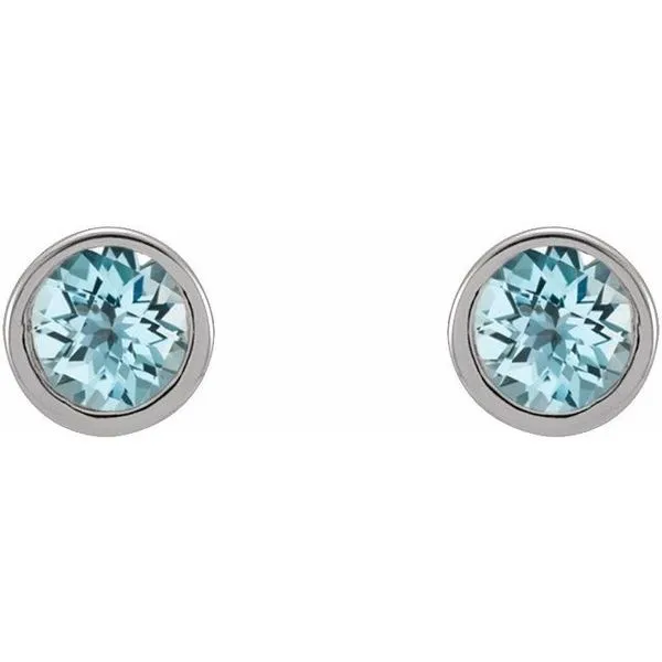 Round Micro Bezel-Set Stud Earrings Image 2 Diny's Jewelers Middleton, WI