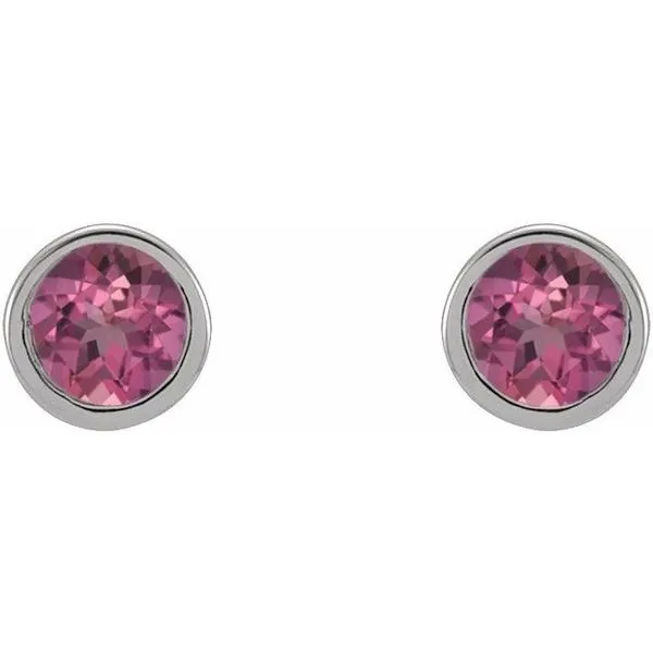 Round Micro Bezel-Set Stud Earrings Image 2 Diny's Jewelers Middleton, WI