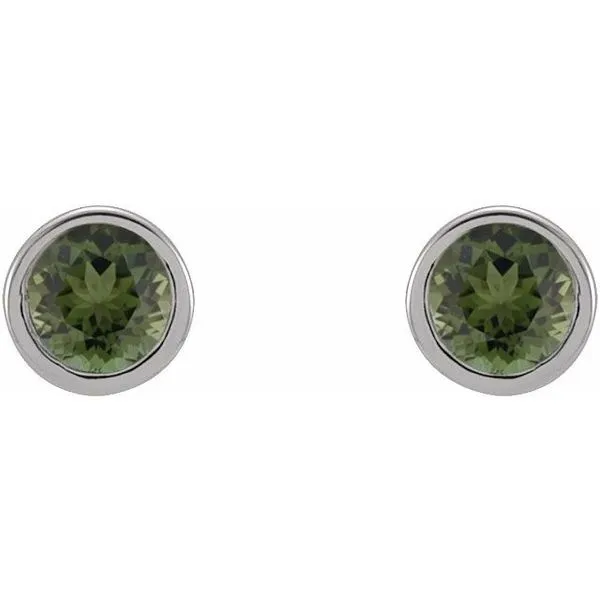 Round Micro Bezel-Set Stud Earrings Image 2 Diny's Jewelers Middleton, WI