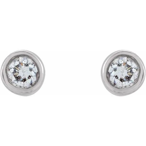 Round Micro Bezel-Set Stud Earrings Image 2 Diny's Jewelers Middleton, WI