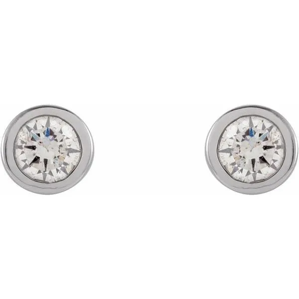 Round Micro Bezel-Set Stud Earrings Image 2 Diny's Jewelers Middleton, WI