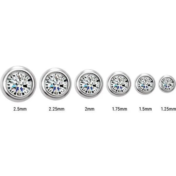 Round Micro Bezel-Set Stud Earrings Image 3 Diny's Jewelers Middleton, WI