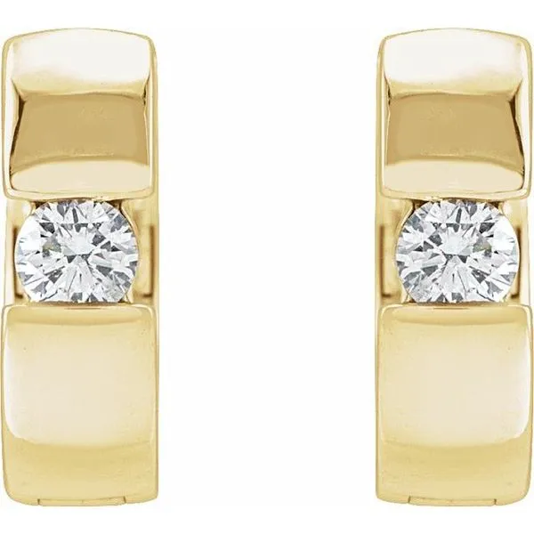 Accented Huggie Hoop Earrings Image 2 James & Williams Jewelers Berwyn, IL