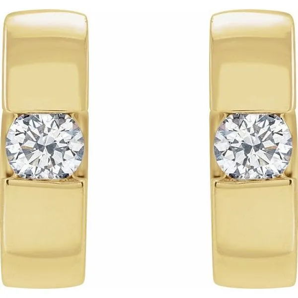 Accented Huggie Hoop Earrings Image 2 Hopman Jewelers Elkhart, IN