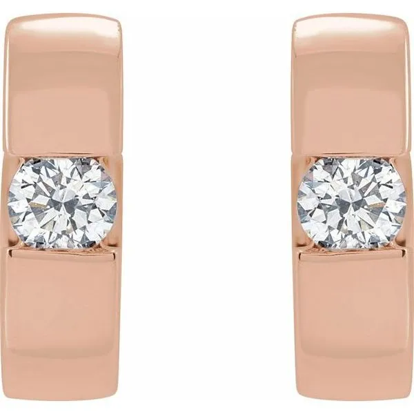 Accented Huggie Hoop Earrings Image 2 Hopman Jewelers Elkhart, IN