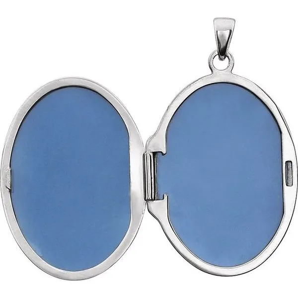 Engravable Floral Oval Locket Image 3 Hopman Jewelers Elkhart, IN