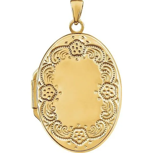 Engravable Floral Oval Locket Smith Jewelers Franklin, VA
