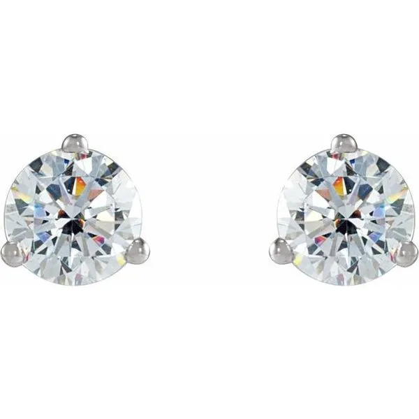 Round 3-Prong Stud Earrings Image 2 J. Meredith Jewelers Delafield, WI