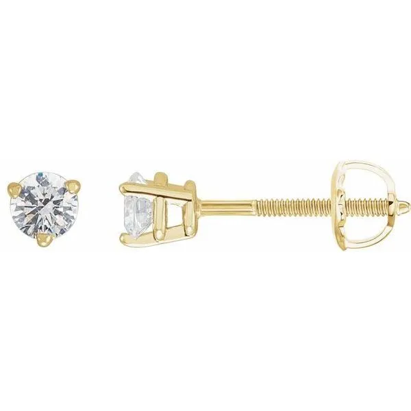 Round 3-Prong Stud Earrings Linwood Custom Jewelers Linwood, NJ