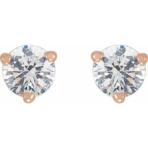 Round 3-Prong Stud Earrings Image 2 M. J. Thomas Jewelers, Ltd. Stratford, CT