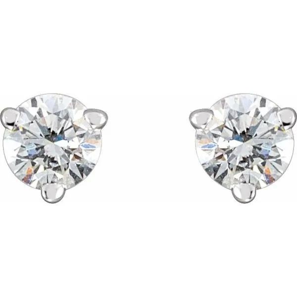 Round 3-Prong Stud Earrings Image 2 D'Errico Jewelry Scarsdale, NY