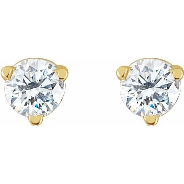 Round 3-Prong Stud Earrings Image 2 D'Errico Jewelry Scarsdale, NY