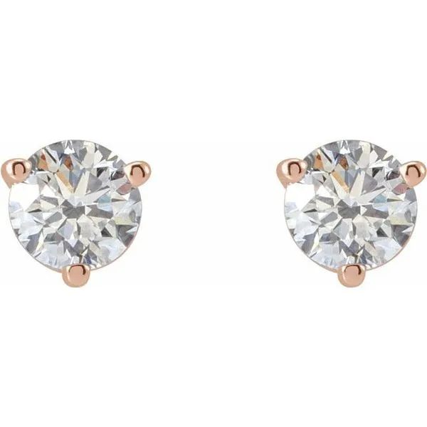 Round 3-Prong Stud Earrings Image 2 Henry B. Ball Jewelers Canton, OH
