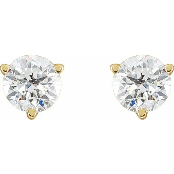 Round 3-Prong Stud Earrings Image 2 J. Meredith Jewelers Delafield, WI