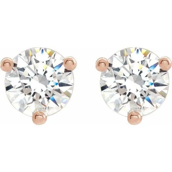 Round 3-Prong Stuller Moissanite™ Stud Earrings Image 2 Rasmussen Jewelers Spanish Fork, UT