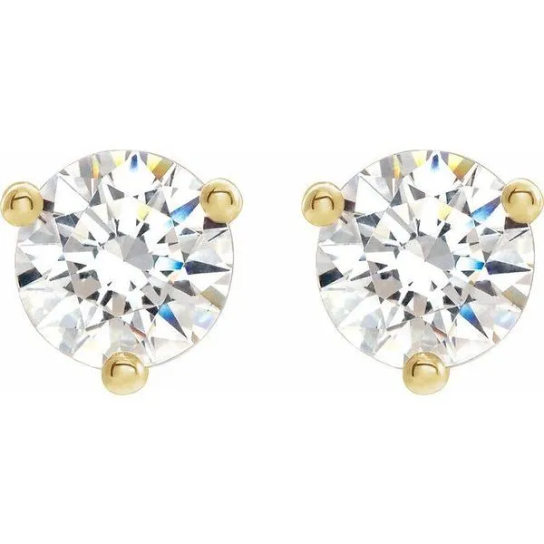 Round 3-Prong Stuller Moissanite™ Stud Earrings Image 2 Cherry Street Jewelers Tulsa, OK