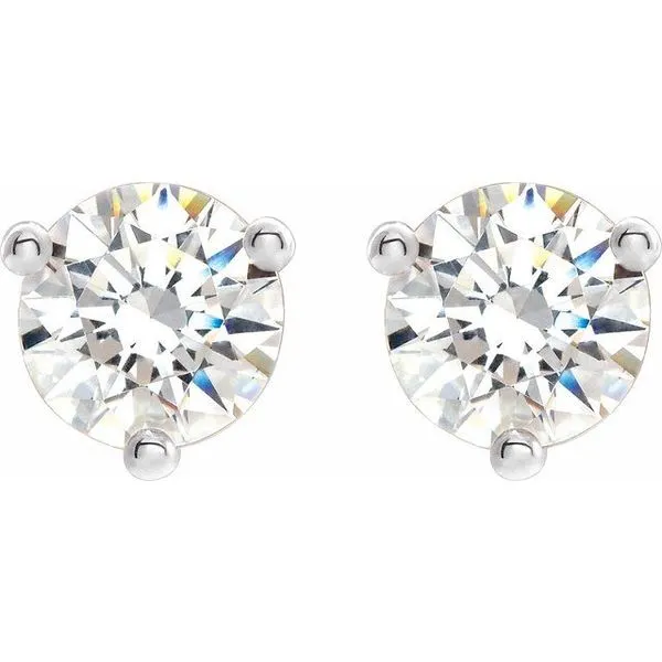 Round 3-Prong Stuller Moissanite™ Stud Earrings Image 2 Rasmussen Jewelers Spanish Fork, UT