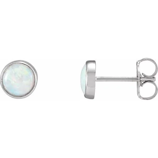 Round Bezel-Set Cabochon Earrings J. West Jewelers Round Rock, TX