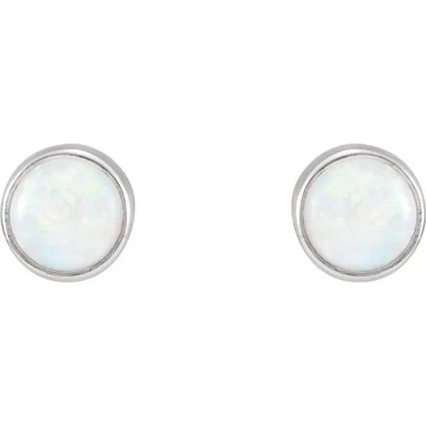 Round Bezel-Set Cabochon Earrings Image 2 Gysbers Jewelry Waupun, WI