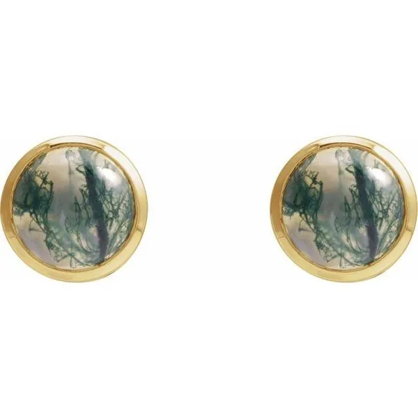 Round Bezel-Set Cabochon Earrings Image 2 Diny's Jewelers Middleton, WI