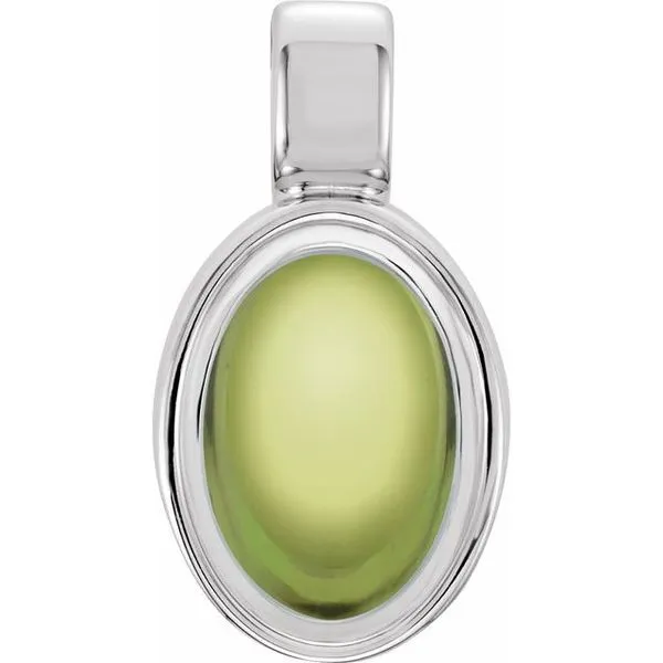 Oval Bezel-Set Cabochon Pendant J. Meredith Jewelers Delafield, WI