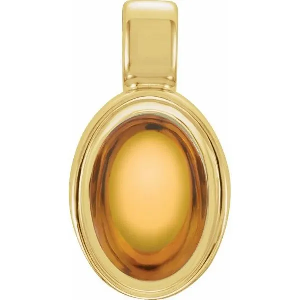 Oval Bezel-Set Cabochon Pendant Long Jewelers Chesapeake, VA