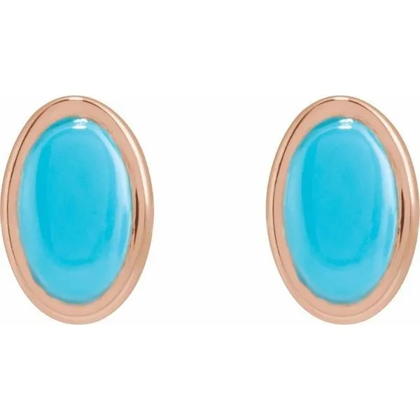 Oval Bezel-Set Cabochon Earrings Image 2 Don's Jewelry & Design Washington, IA