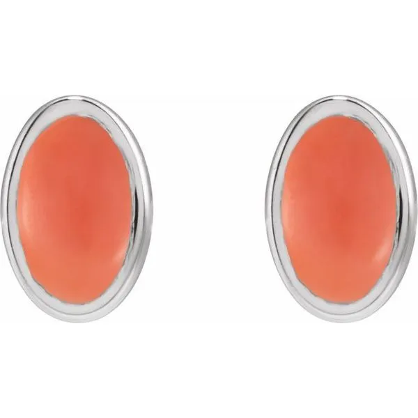 Oval Bezel-Set Cabochon Earrings Image 2 Hart's Jewelers Grants Pass, OR