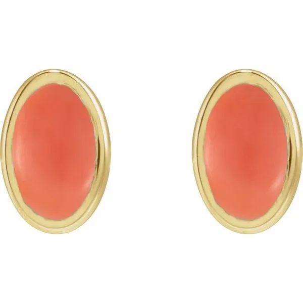 Oval Bezel-Set Cabochon Earrings Image 2 Hopman Jewelers Elkhart, IN