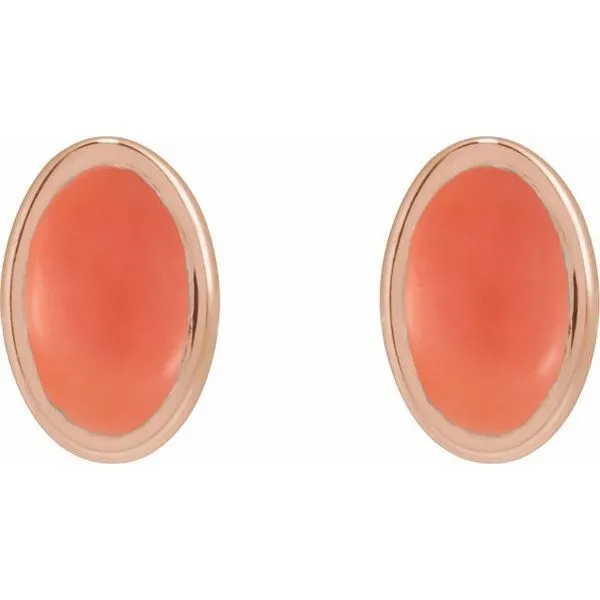 Oval Bezel-Set Cabochon Earrings Image 2 Hopman Jewelers Elkhart, IN
