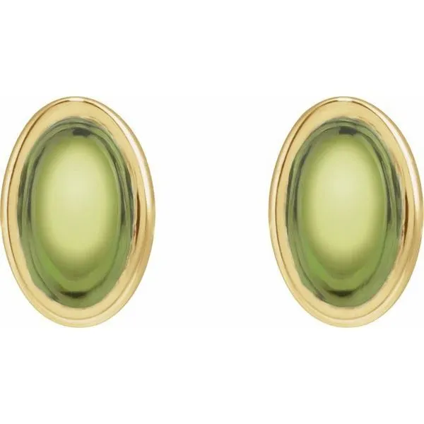 Oval Bezel-Set Cabochon Earrings Image 2 J. Meredith Jewelers Delafield, WI