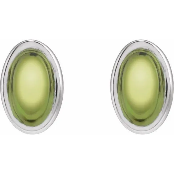 Oval Bezel-Set Cabochon Earrings Image 2 Rasmussen Jewelers Spanish Fork, UT