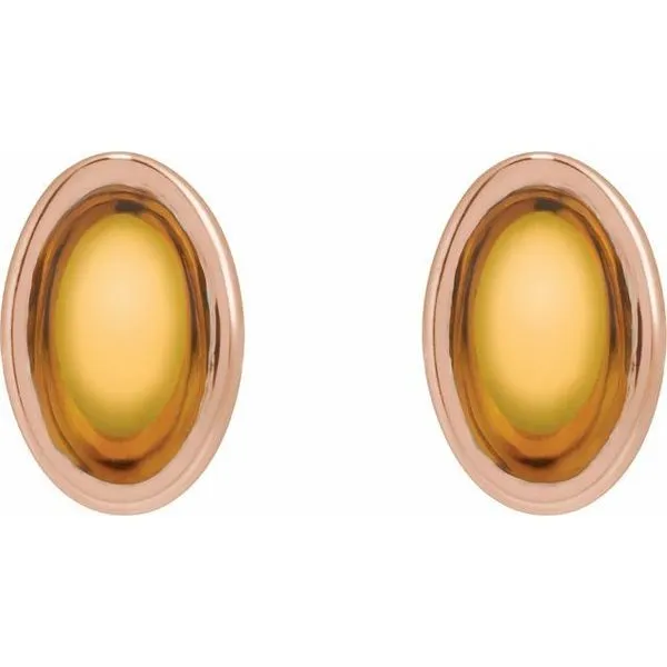 Oval Bezel-Set Cabochon Earrings Image 2 Grayson & Co. Jewelers Iron Mountain, MI