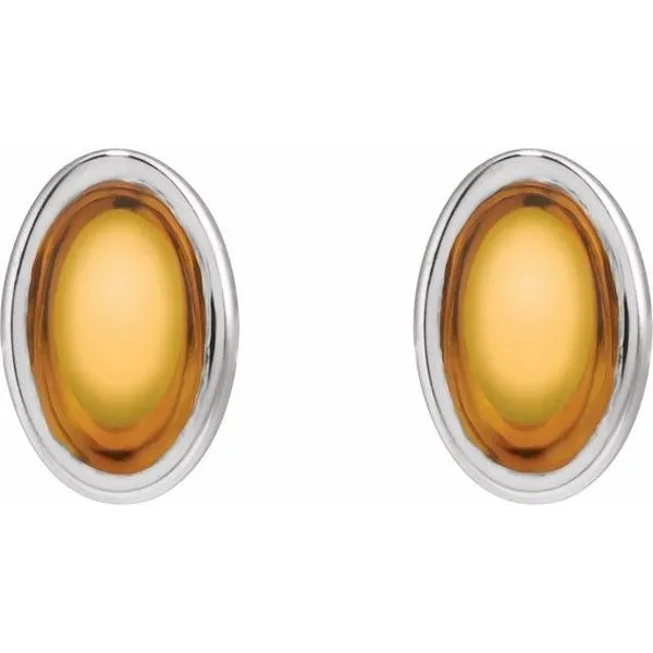 Oval Bezel-Set Cabochon Earrings Image 2 Rasmussen Jewelers Spanish Fork, UT