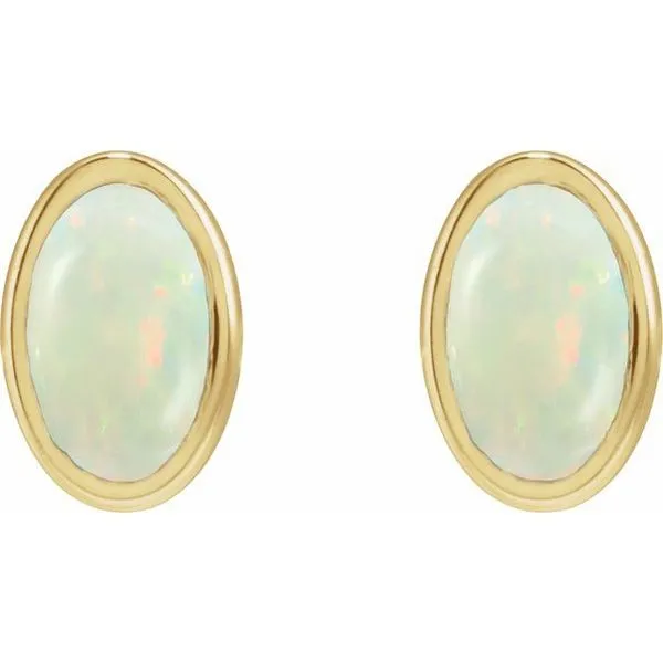 Oval Bezel-Set Cabochon Earrings Image 2 Cherry Street Jewelers Tulsa, OK
