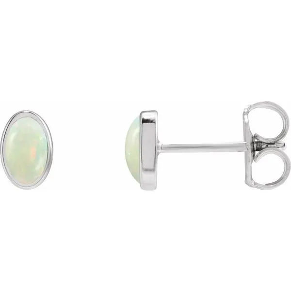 Oval Bezel-Set Cabochon Earrings Austin's Fine Diamonds & Jewelry Lyndhurst, NJ