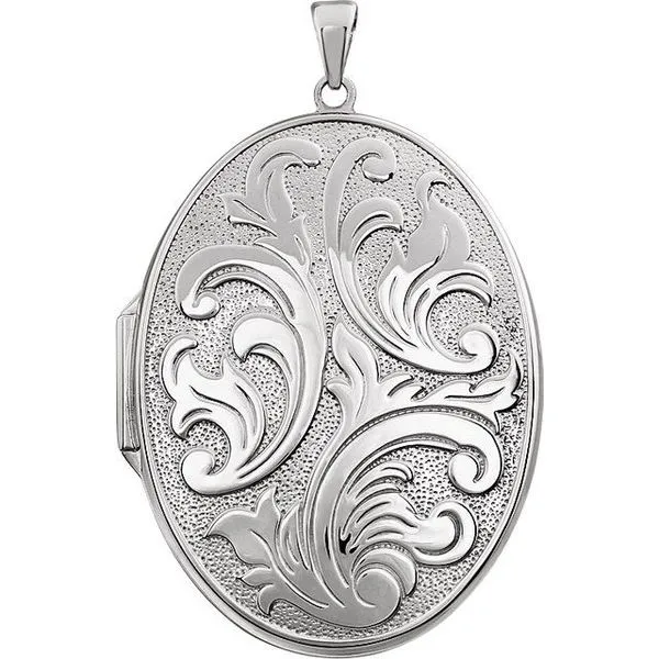 Engravable Embossed Oval Locket Hopman Jewelers Elkhart, IN