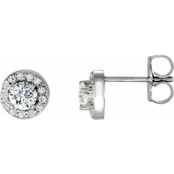Round 4-Prong Halo-Style Earrings Hart's Jewelers Grants Pass, OR